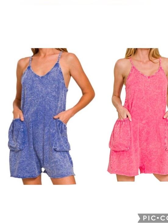 Zenana Outfitters Pants - NIP Zenana Acid Washed Romper